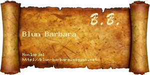 Blun Barbara névjegykártya